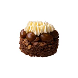 Brownie con dulce de leche y crema